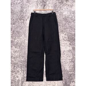 Vince Pants 6 Womens Cotton Linen Black Washed Wide Leg Casual Utility